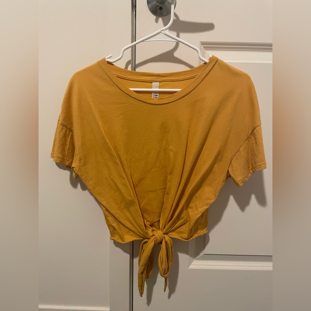 Yellow T-Shirt with Front Tie